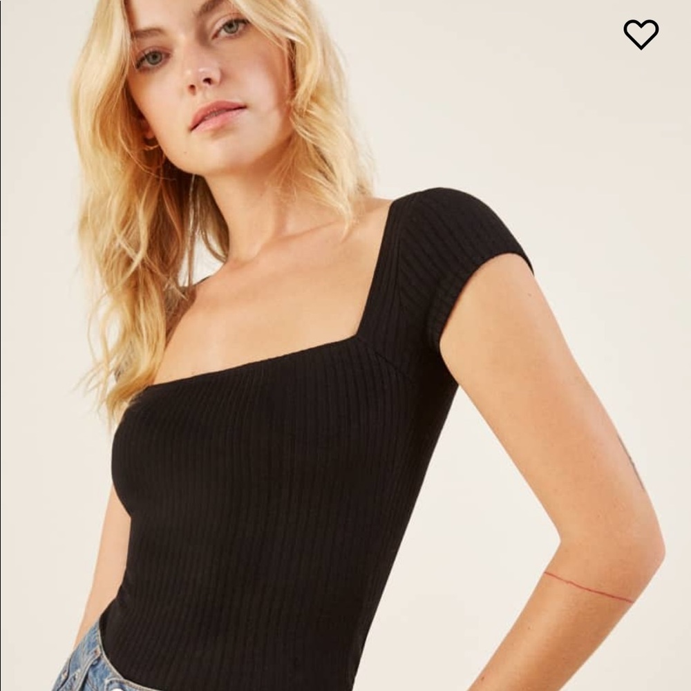 Reformation Bardot Top in Black
